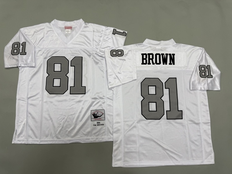Men 2025 Nike Oakland Raiders #81 Brown white Throwback Limited NFL Jersey style 001->oakland raiders->NFL Jersey
